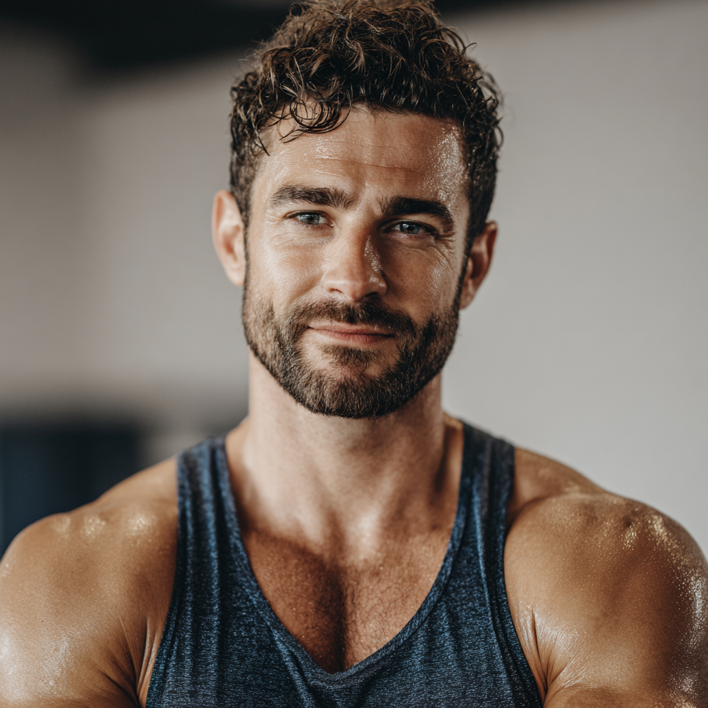 Calm European woman in her 30s practicing breathing exercises in a peaceful fitness environment, demonstrating proper breathing technique